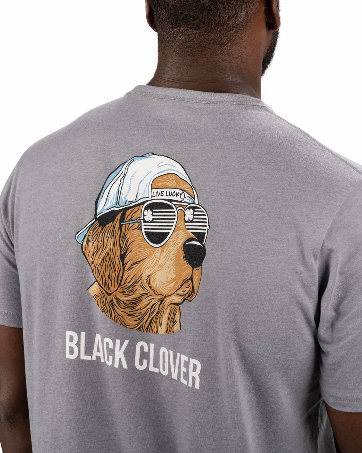 Men's Dark Grey Graphic Tee with Dog Logo