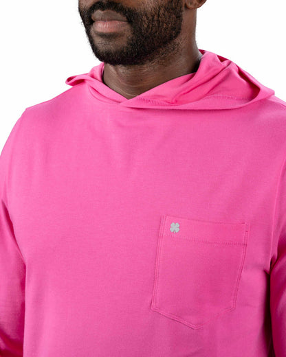 Lightweight Long-Sleeved Bright Pink Super Soft Men's Hoodie