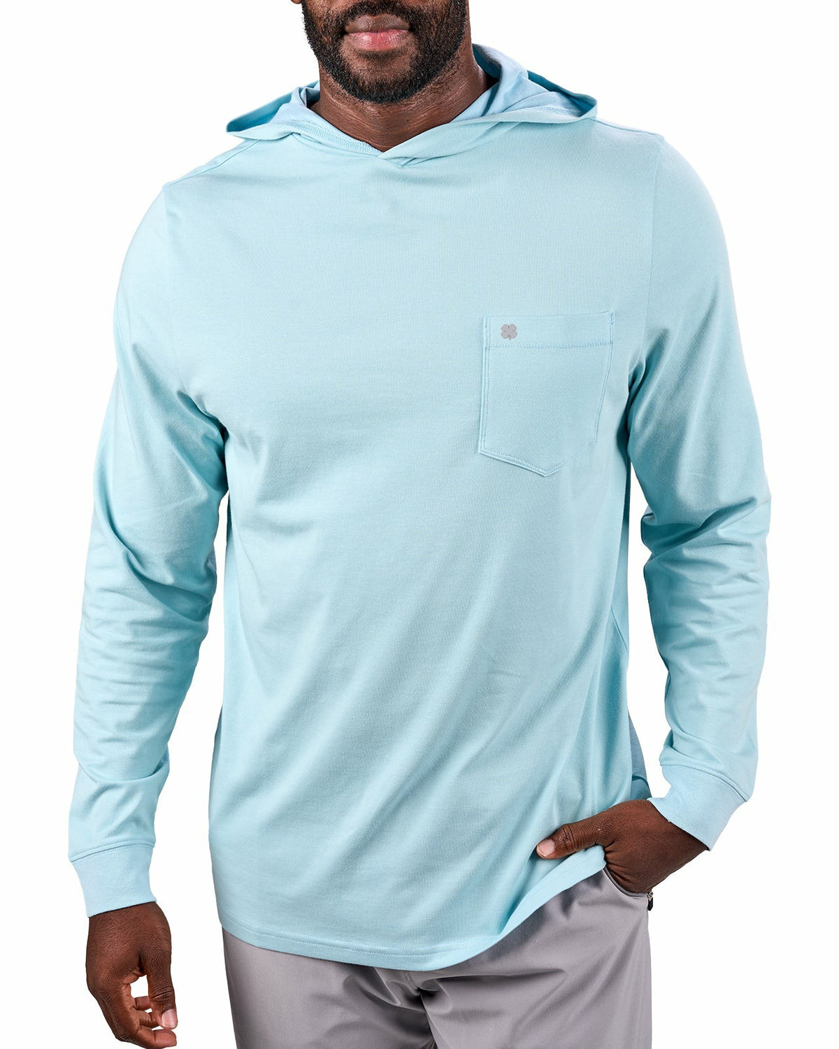 Lightweight Long-Sleeved Blue Super Soft Men's Hoodie