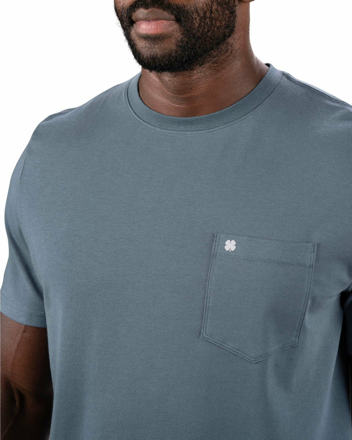 Luxury Short-Sleeved Dark Grey Men's Pocket Tee