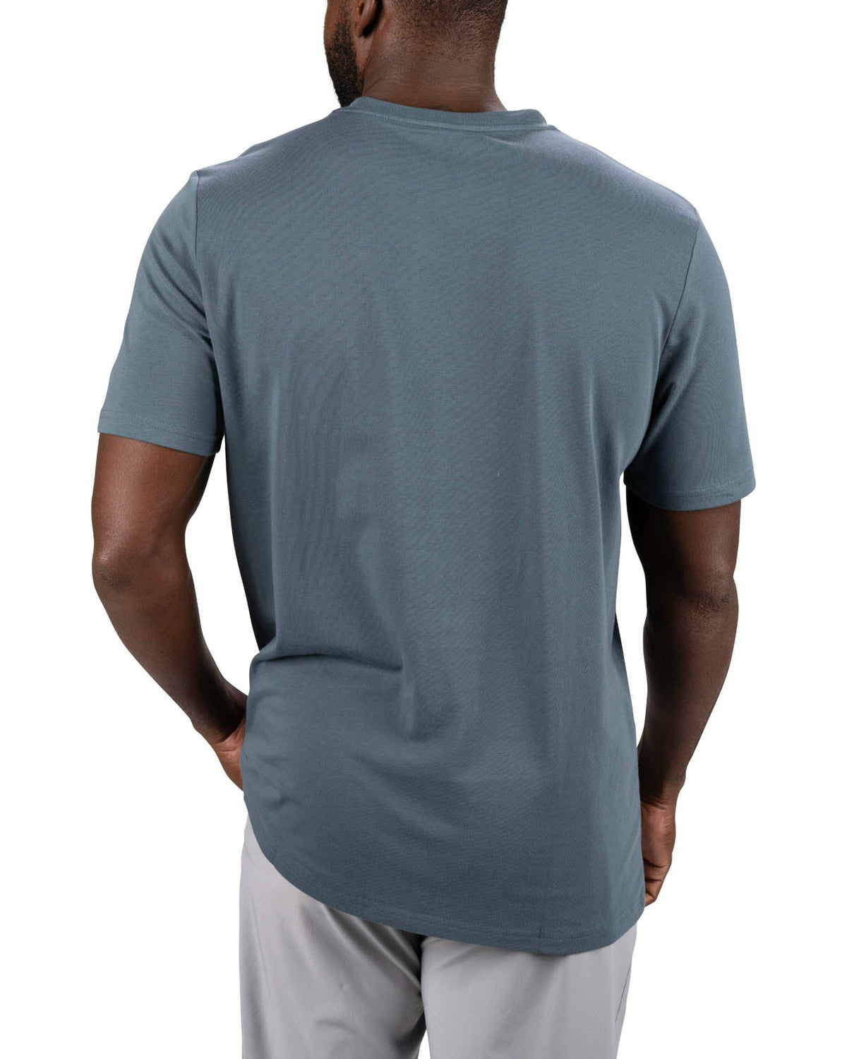 Luxury Short-Sleeved Dark Grey Men's Pocket Tee