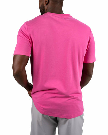 Luxury Short-Sleeved Bright Pink Men's Pocket Tee