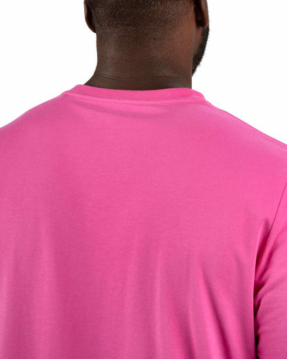 Luxury Short-Sleeved Bright Pink Men's Pocket Tee