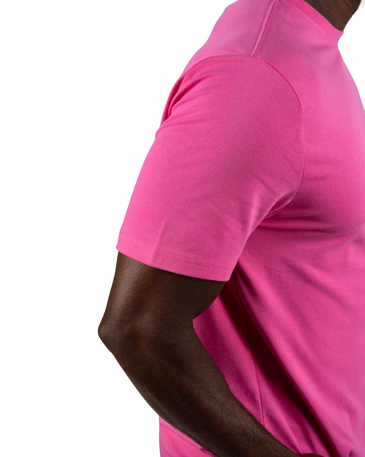 Luxury Short-Sleeved Bright Pink Men's Pocket Tee