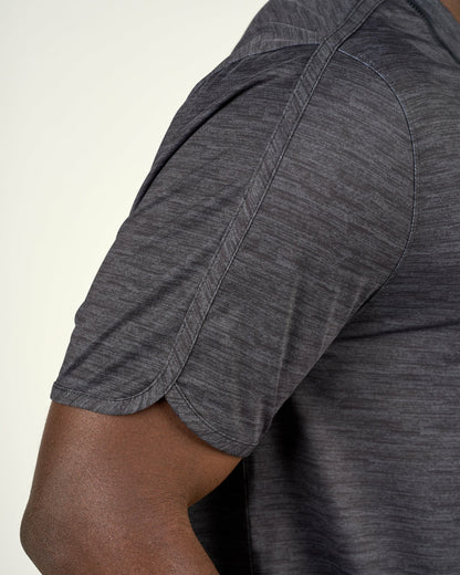 Men's Dark Grey Athletic Fit Tee for Gym and Performance