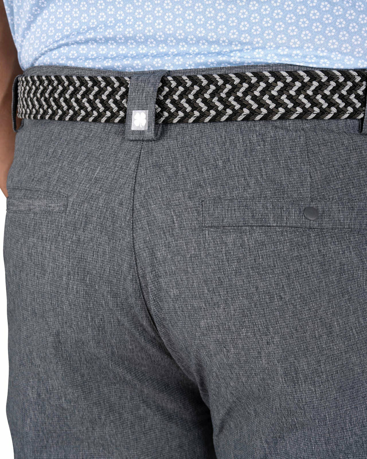Men's Textured Stretch Twill Grey Dress Pants for Golf or Business