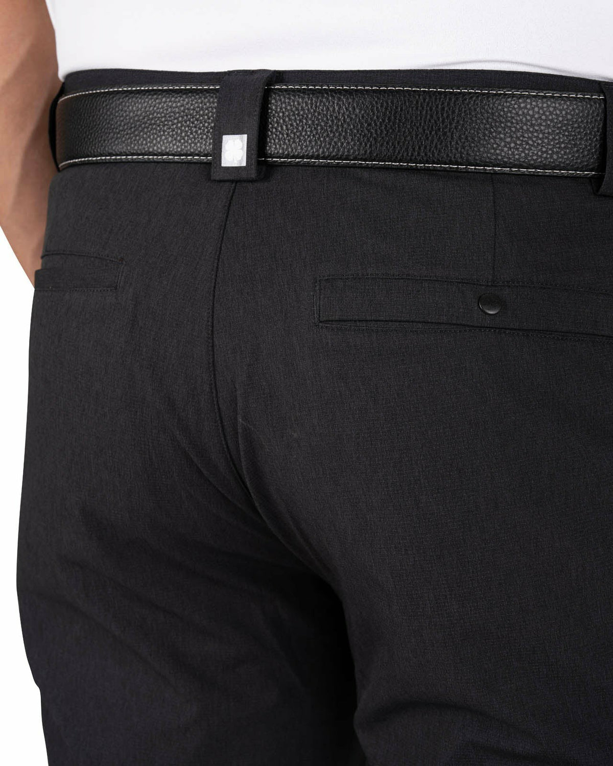 Men's Textured Stretch Twill Black Dress Pants for Golf or Business