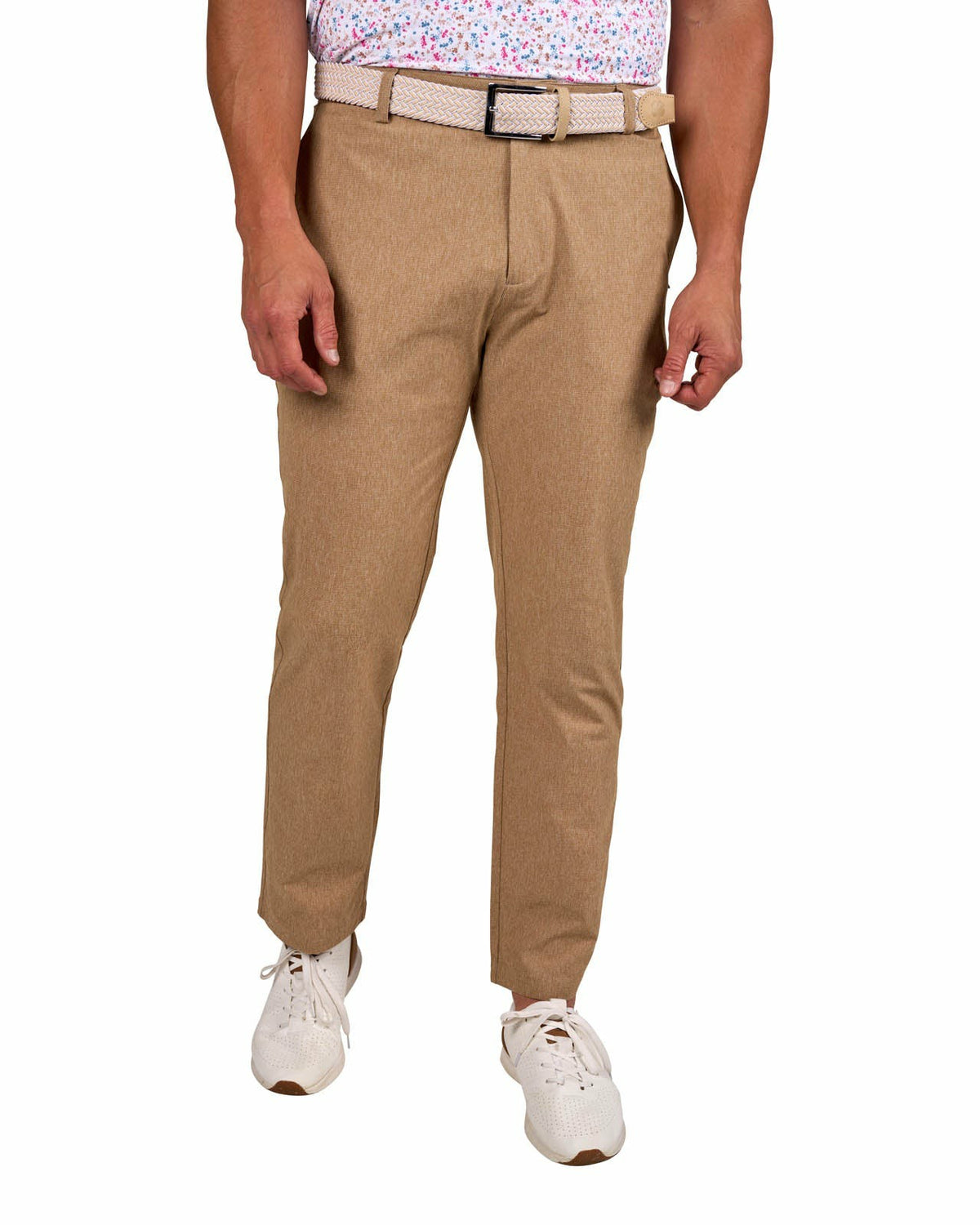 Men's Textured Stretch Twill Khaki Dress Pants for Golf or Business