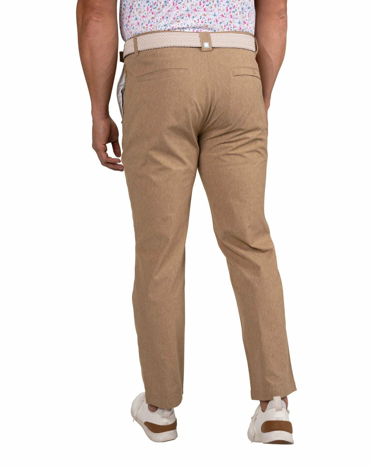 Men's Textured Stretch Twill Khaki Dress Pants for Golf or Business