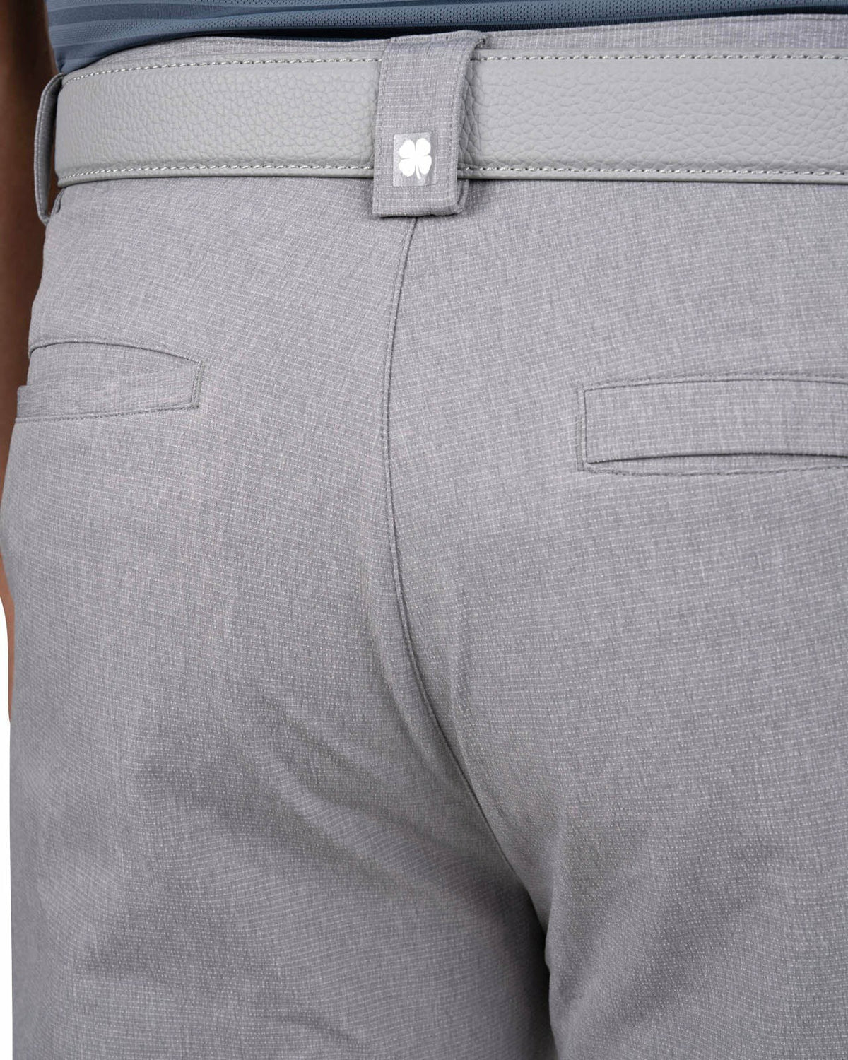 Men's Textured Stretch Twill Grey Dress Pants for Golf or Business