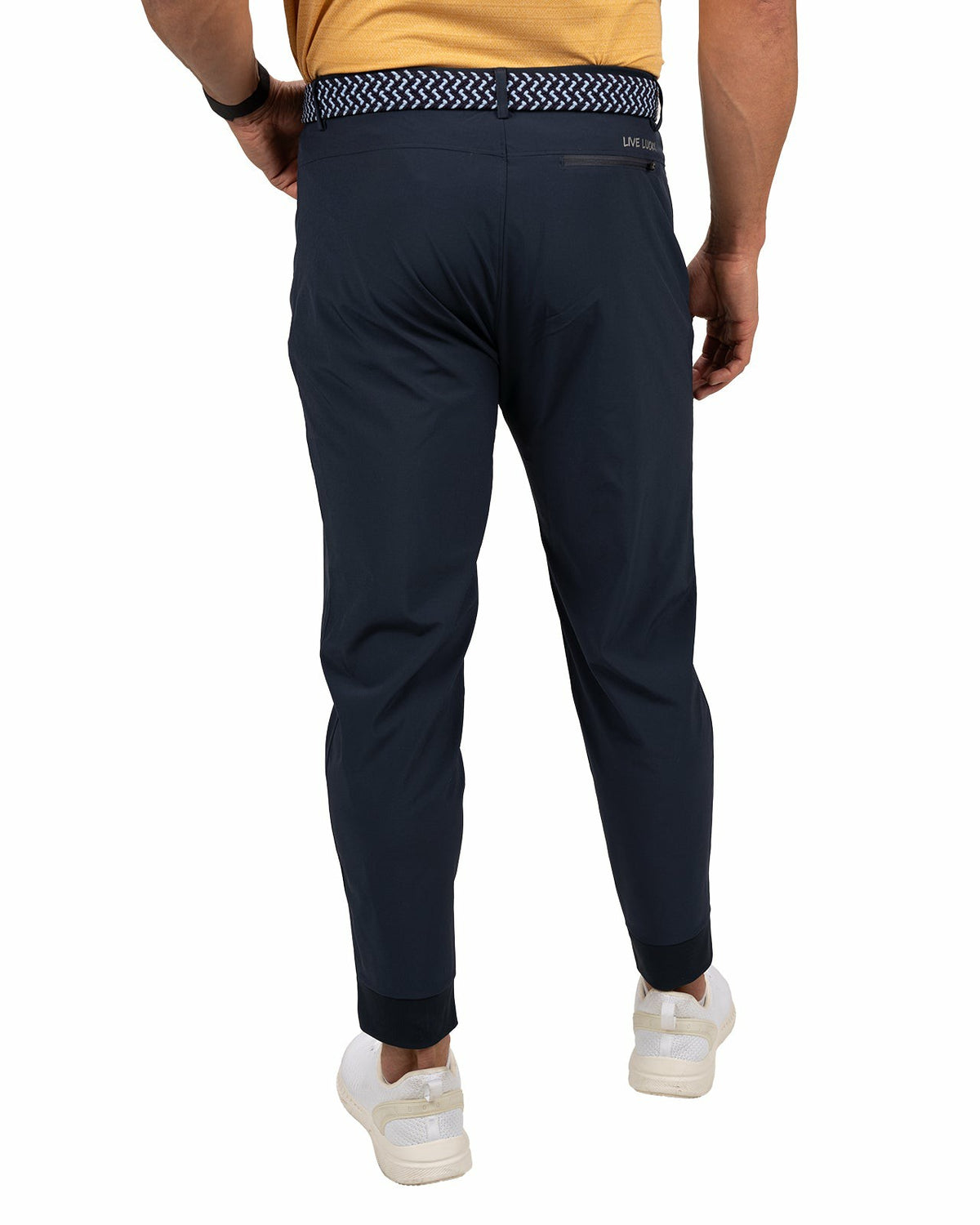 Elevated Navy Blue Athletic Joggers with Belt Loops