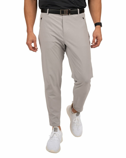 Elevated Light Grey Athletic Joggers with Belt Loops