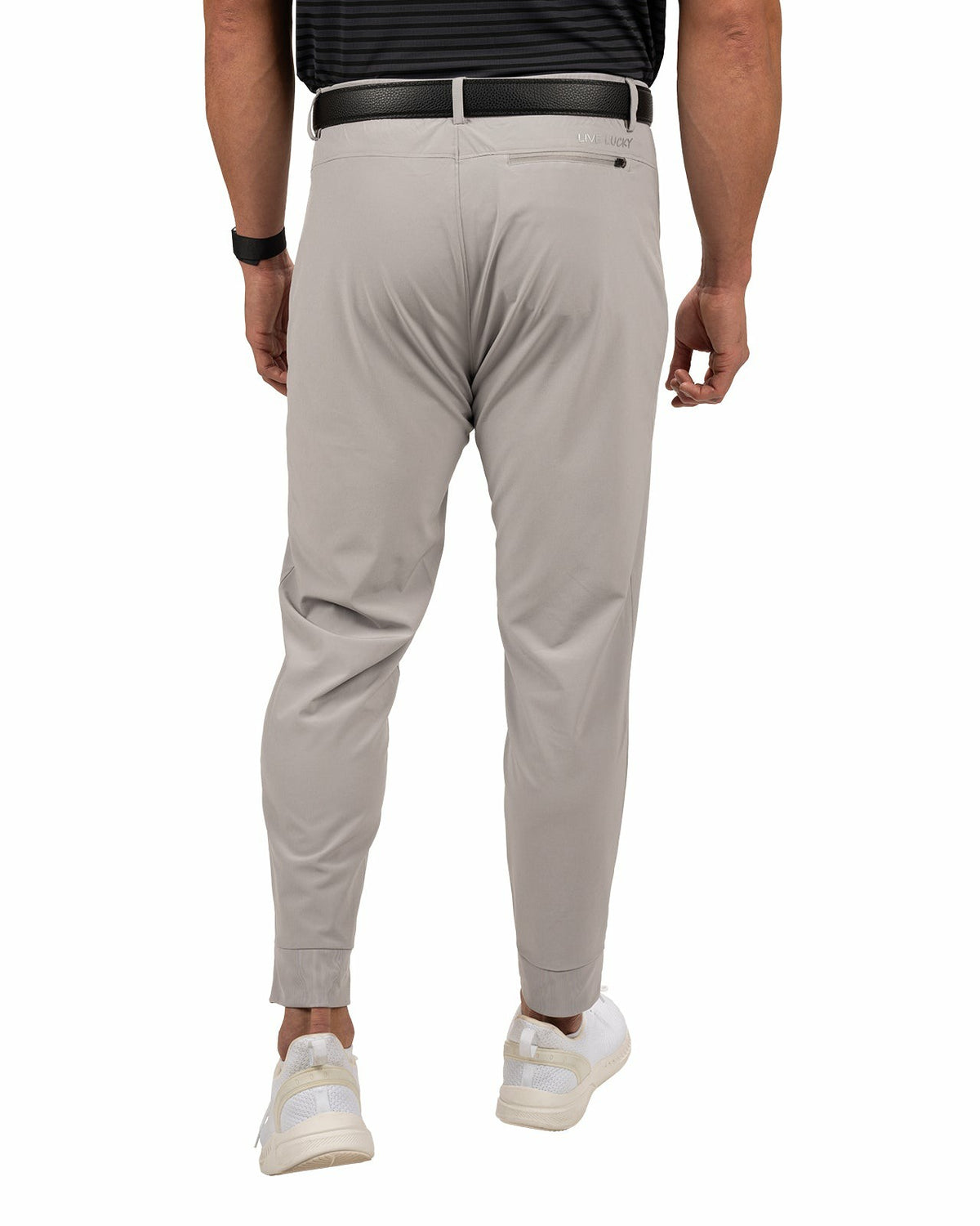 Elevated Light Grey Athletic Joggers with Belt Loops