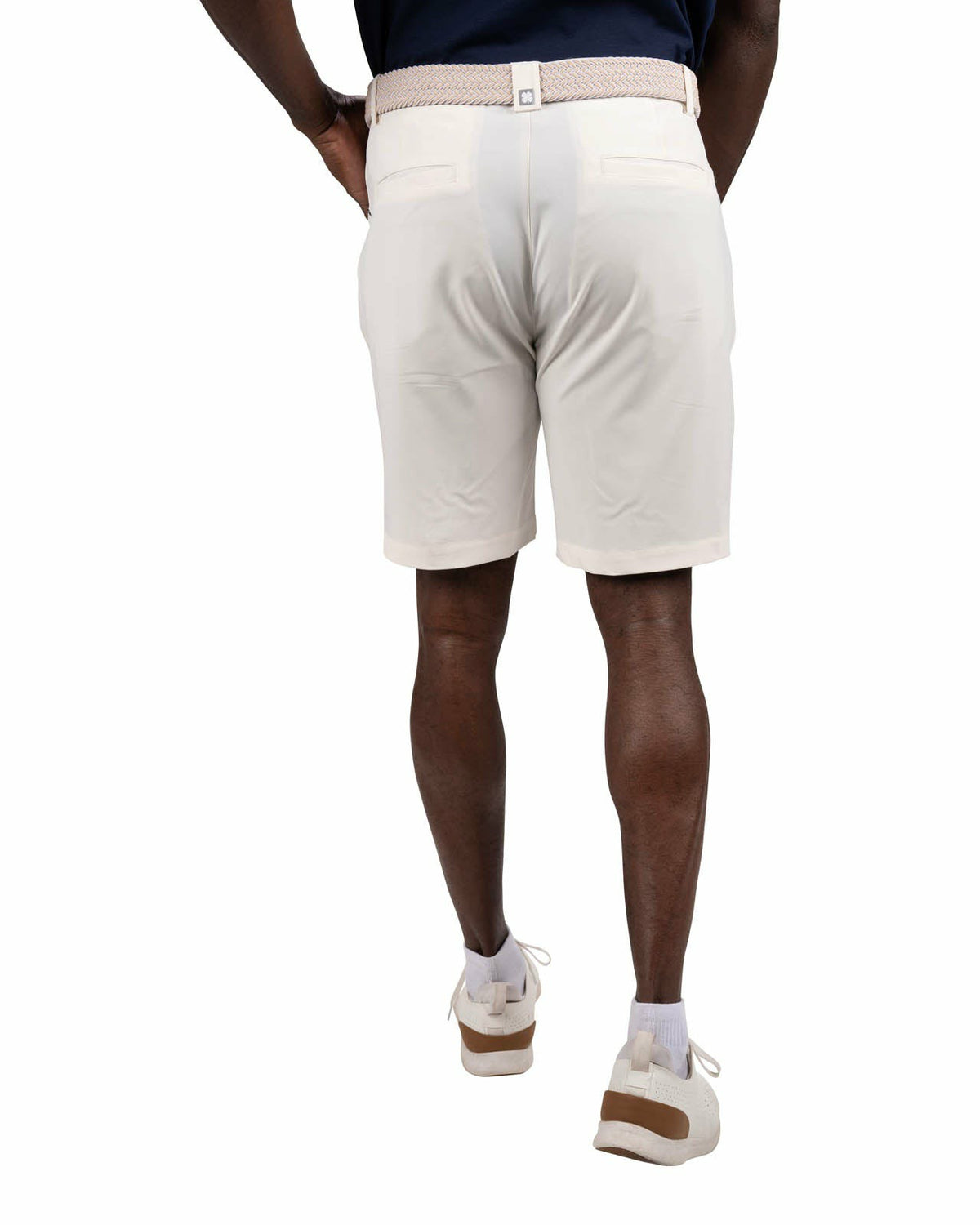 Men's 9" White 5-Pocket Stretch Twill Shorts for Golf or Office