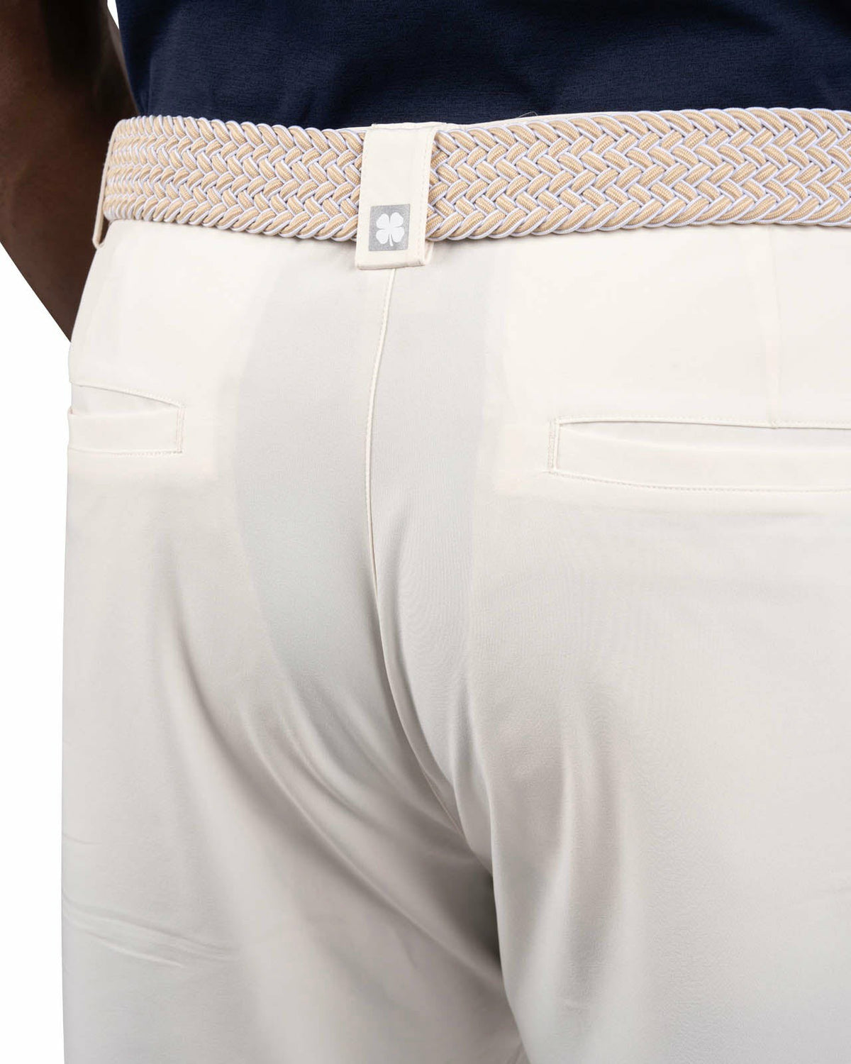 Men's 9" White 5-Pocket Stretch Twill Shorts for Golf or Office