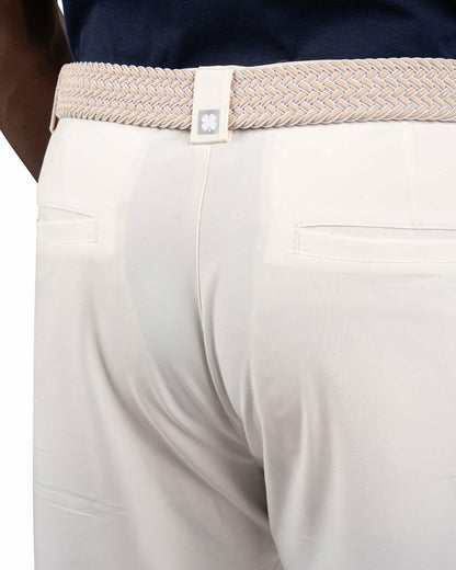 Men's 9" White 5-Pocket Stretch Twill Shorts for Golf or Office