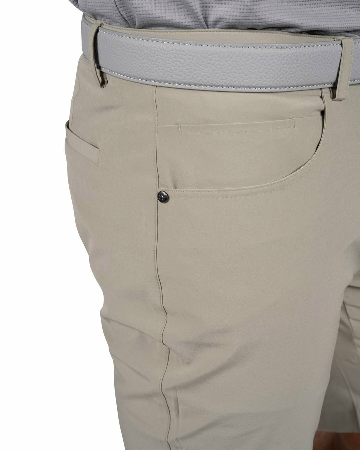 Men's 9" Khaki 5-Pocket Stretch Twill Shorts for Golf or Office