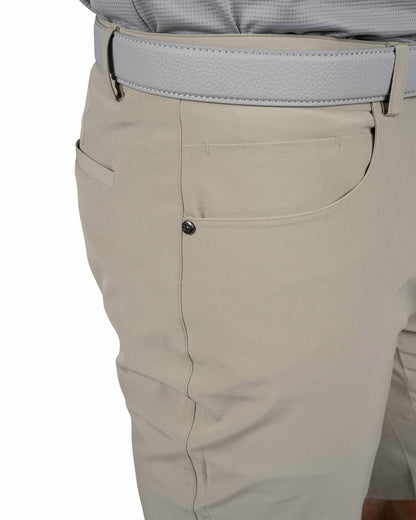 Men's 9" Khaki 5-Pocket Stretch Twill Shorts for Golf or Office