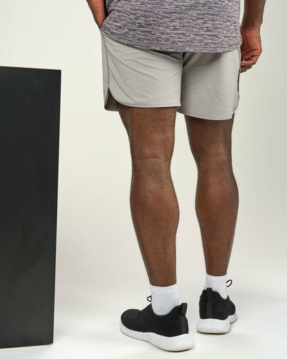 Men's Light Grey Athletic Shorts for Gym and Performance