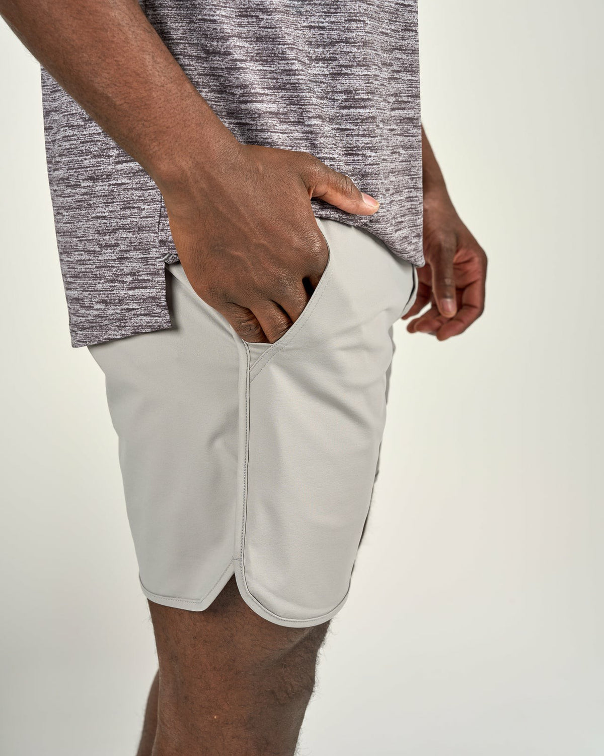 Men's Light Grey Athletic Shorts for Gym and Performance