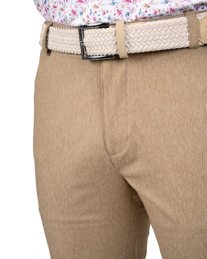 Men's 8" Textured Stretch Twill Brown Dress Shorts for Golf or Business