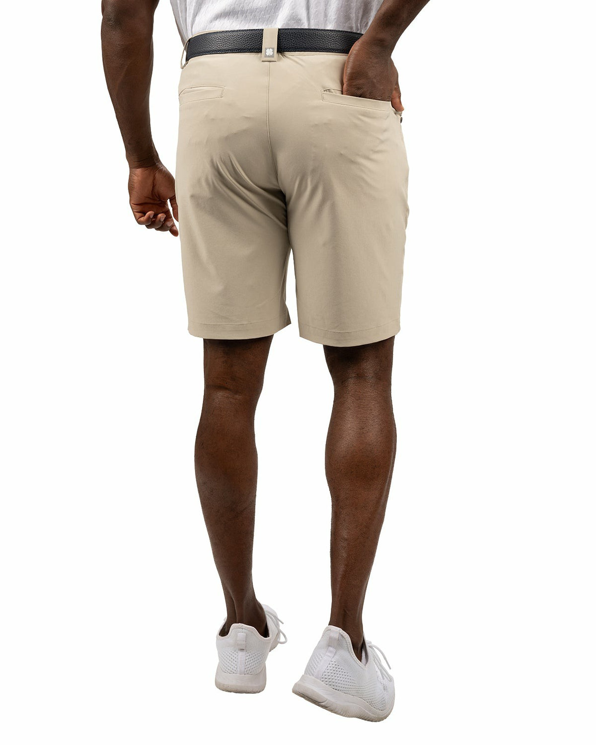 Men's 9" Tan 5-Pocket Stretch Twill Shorts for Golf or Office