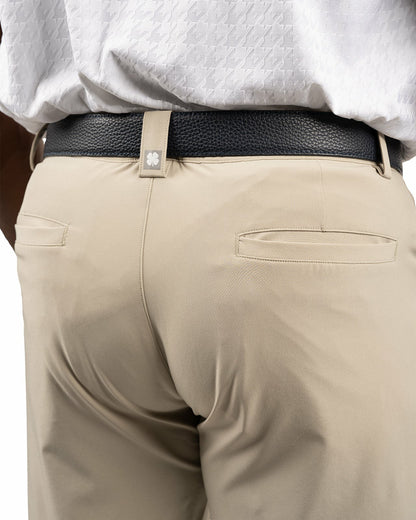 Men's 9" Tan 5-Pocket Stretch Twill Shorts for Golf or Office