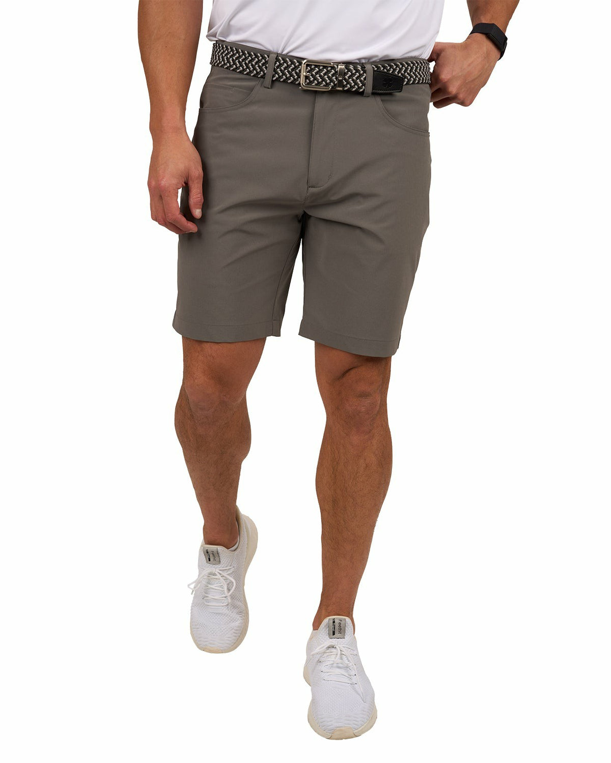 Men's 9" Charcoal 5-Pocket Stretch Twill Shorts for Golf or Office