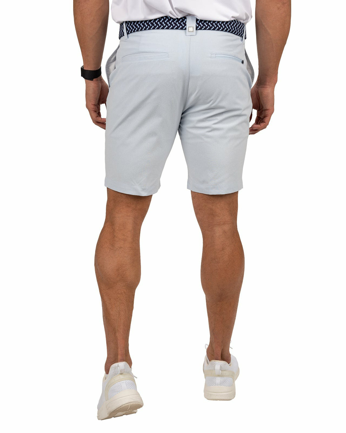 Men's 9" Textured Stretch Twill Light Blue Shorts, Perfect for Golf or Business
