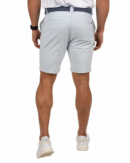 Men's 9" Textured Stretch Twill Light Blue Shorts, Perfect for Golf or Business