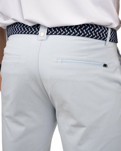 Men's 9" Textured Stretch Twill Light Blue Shorts, Perfect for Golf or Business