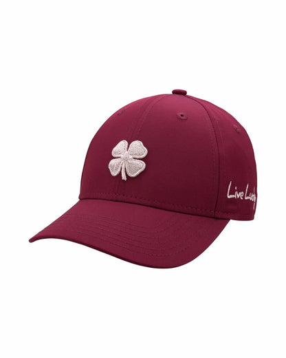 Women's Maroon Golf and Lifestyle Hat With Silver Clover