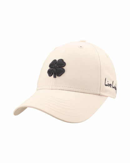 Women's Cream Golf and Lifestyle Hat With Dark Grey Clover
