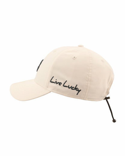 Women's Cream Golf and Lifestyle Hat With Dark Grey Clover