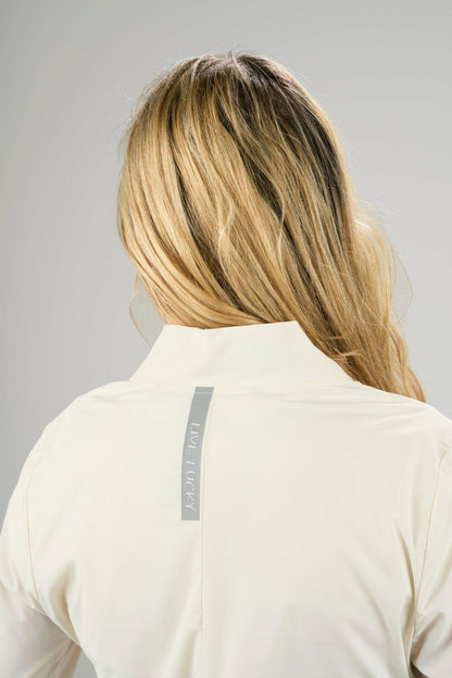 Stylish Women's Windbreaker Rain Jacket in Cream