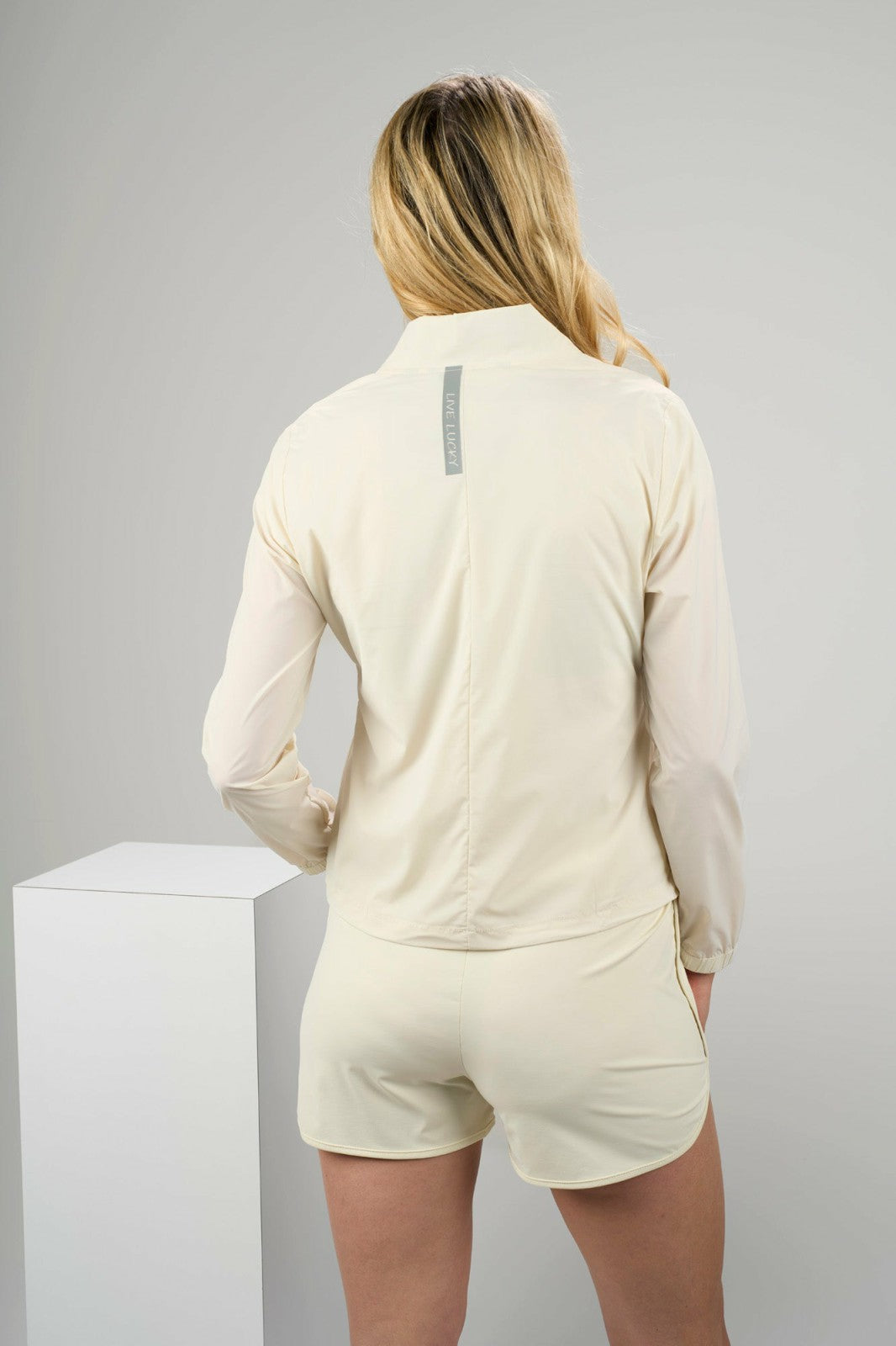 Stylish Women's Windbreaker Rain Jacket in Cream
