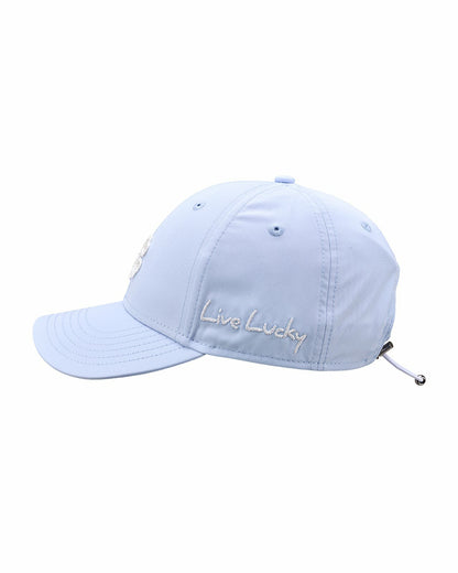 Women's Light Blue Golf and Lifestyle Hat With White Clover