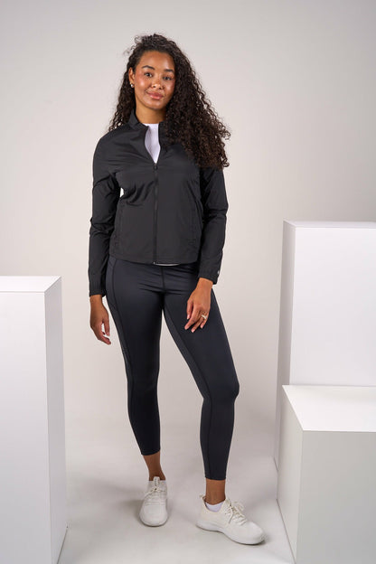 Stylish Women's Windbreaker Rain Jacket in Black