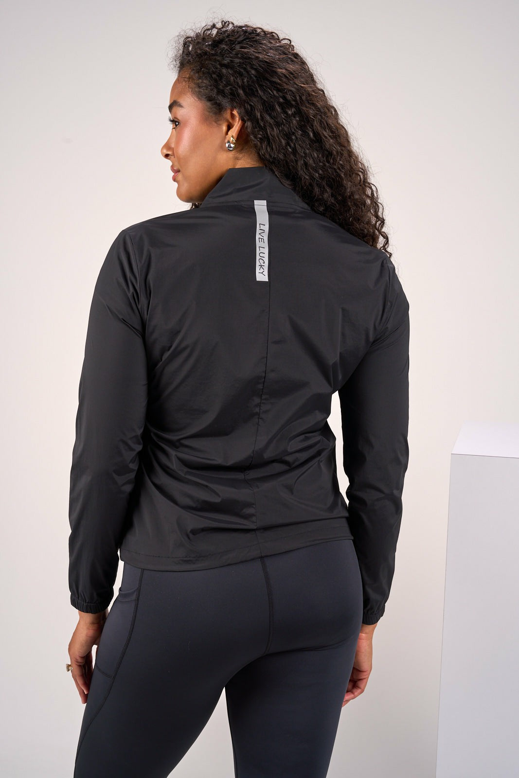 Stylish Women's Windbreaker Rain Jacket in Black