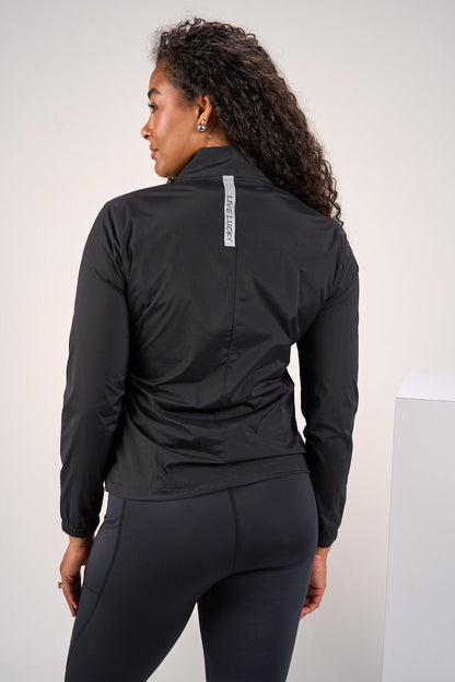 Stylish Women's Windbreaker Rain Jacket in Black