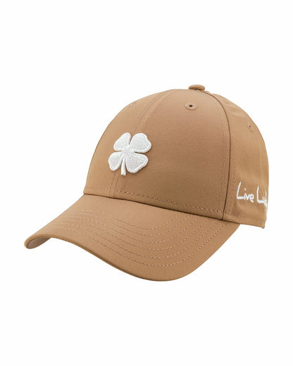 Women's Brown Golf and Lifestyle Hat With White Clover