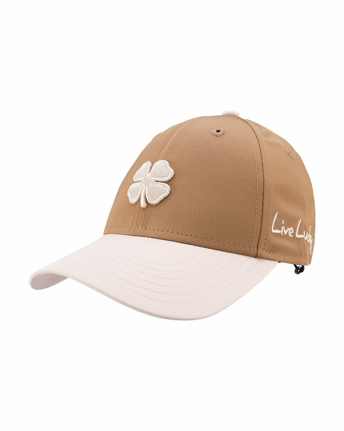 Women's Light Brown Golf and Lifestyle Hat With Cream Clover