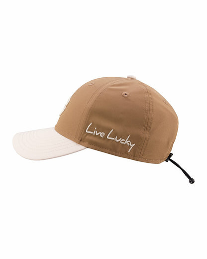 Women's Light Brown Golf and Lifestyle Hat With Cream Clover