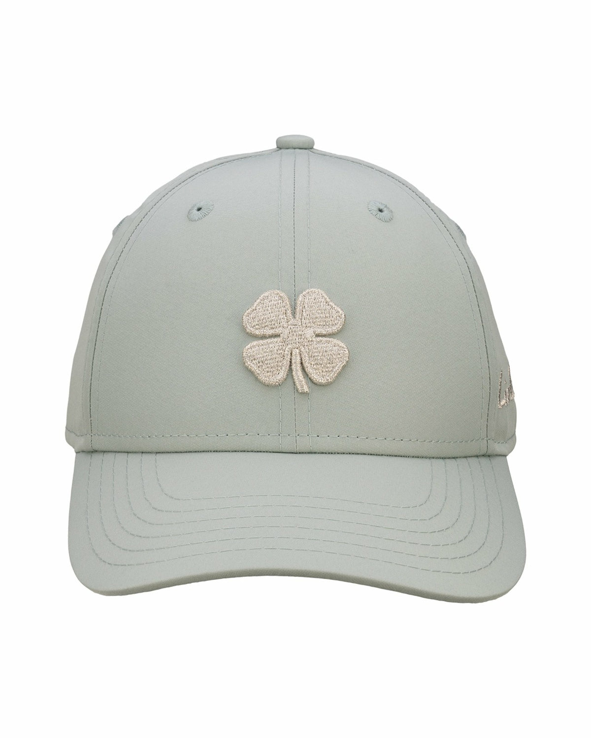 Women's Adjustable Sage Green Hat with Silver Metallic 3D Clover