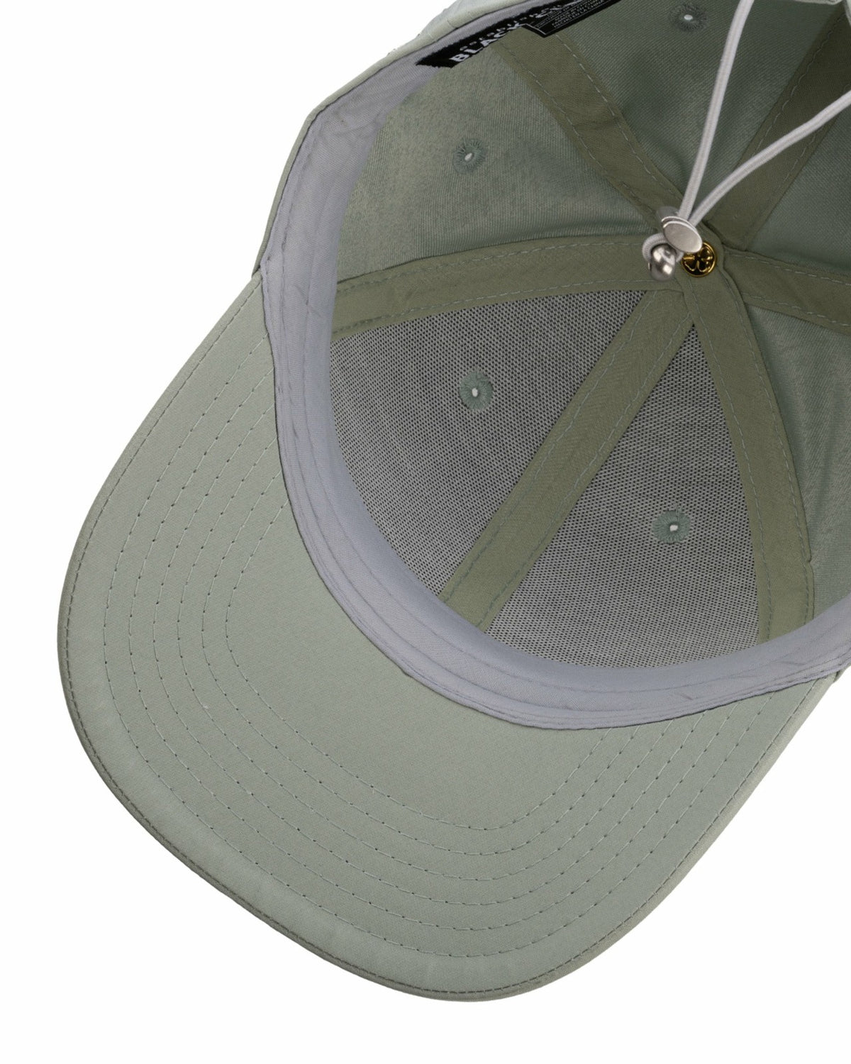 Women's Adjustable Sage Green Hat with Silver Metallic 3D Clover