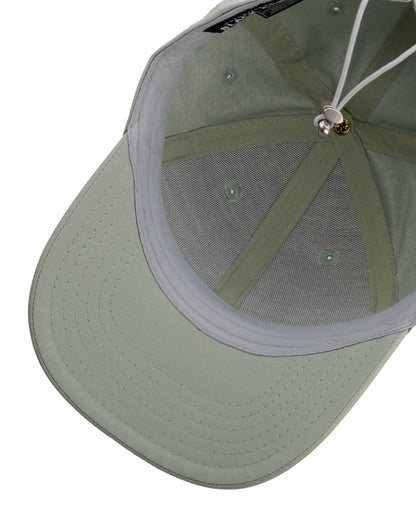 Women's Adjustable Sage Green Hat with Silver Metallic 3D Clover