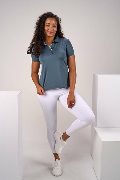 Fitted Women's Dark Grey Polo for Golf or Business