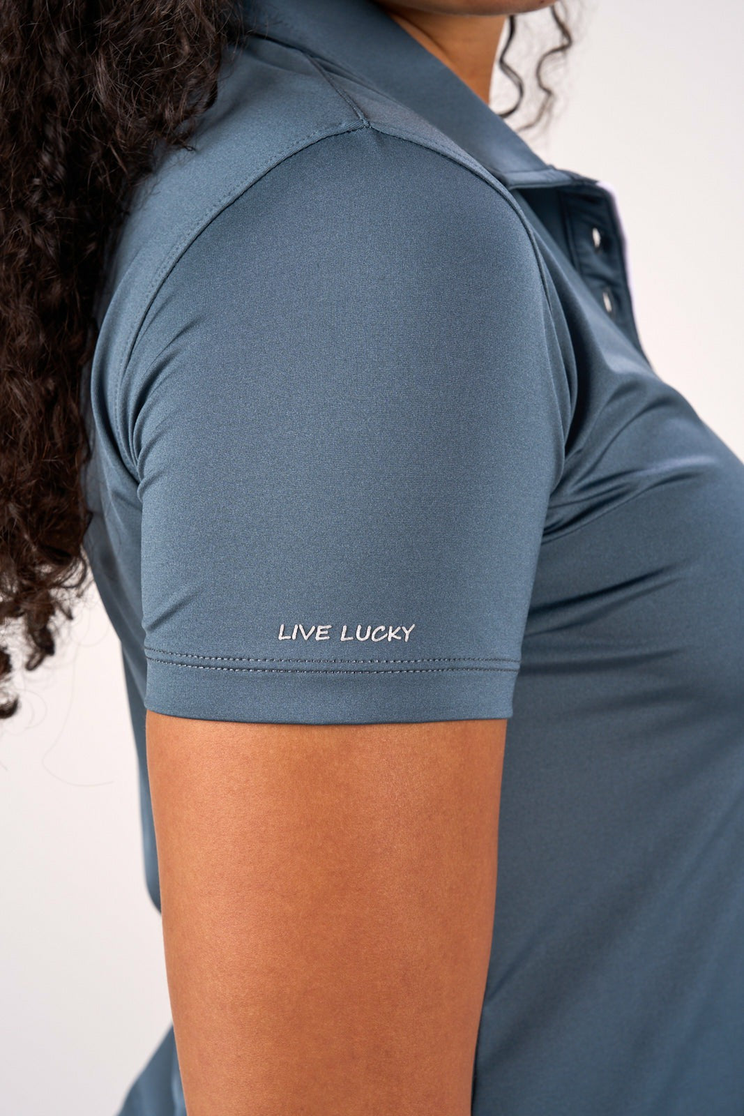 Fitted Women's Dark Grey Polo for Golf or Business