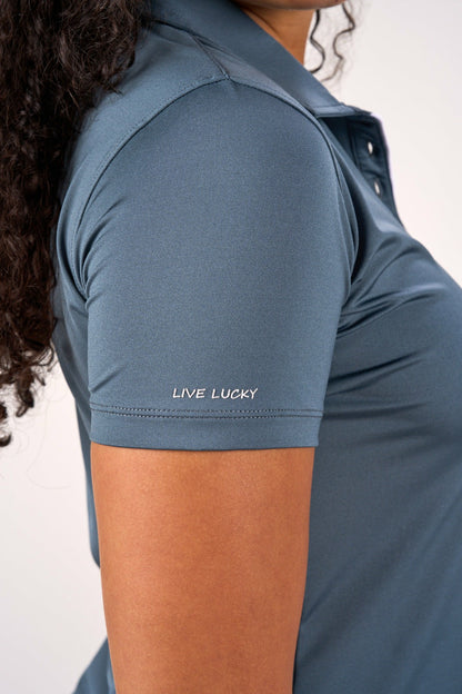 Fitted Women's Dark Grey Polo for Golf or Business