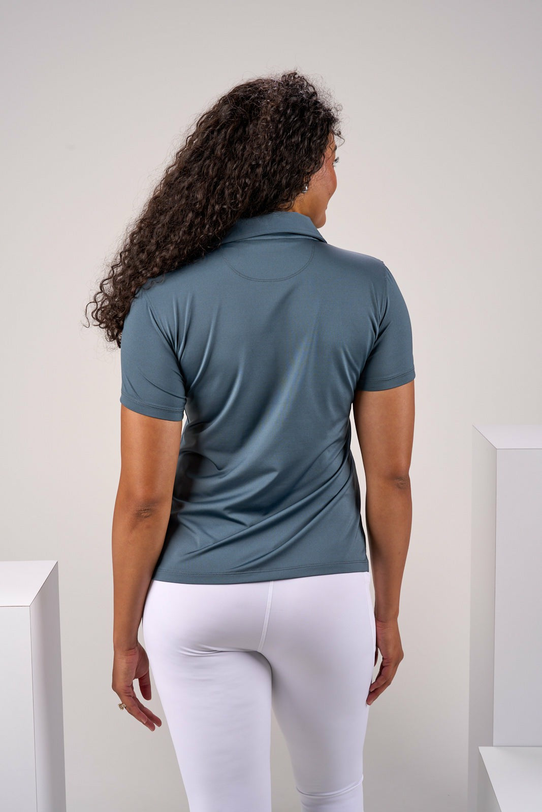 Fitted Women's Dark Grey Polo for Golf or Business